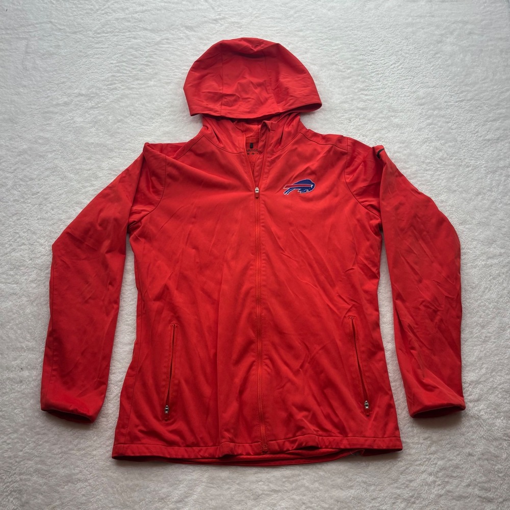 Nike Golf Buffalo Bills Red Full Zip Hooded Windbreaker Jacket Womens Medium
